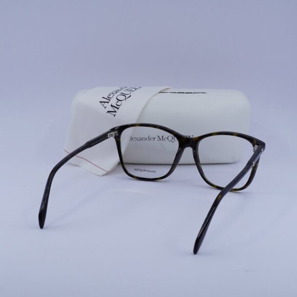 Alexander McQueen AM0191O 002 Square Eyeglasses 54mm - Havana - Picture 9 of 9